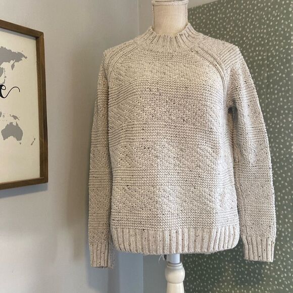 Prana Oatmeal Chunky Knit Long Sleeve Sweater Size Medium - Picture 1 of 7